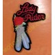 Patch, écusson lady rider plume blanche