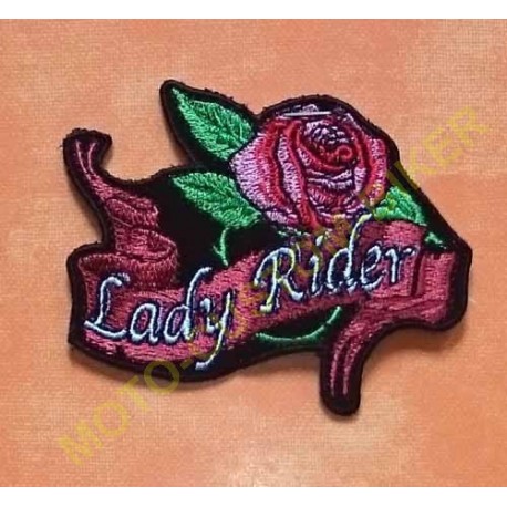 Patch, écusson lady rider rose