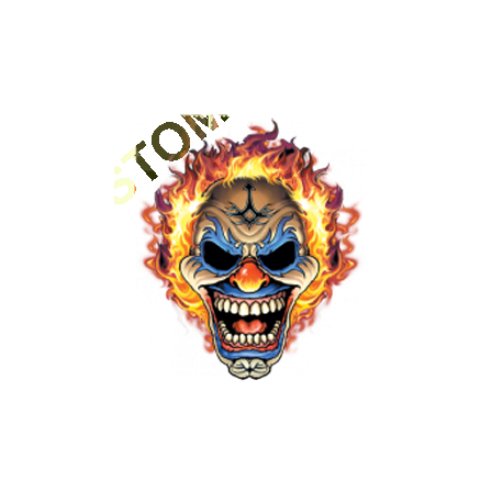 Sweat capuche avec zip clown flaming