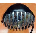 Phare pour chopper et bobber en Alu noir avec grille poli