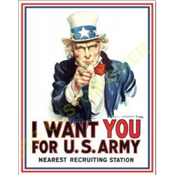 Plaque metal decorative i want you for us army