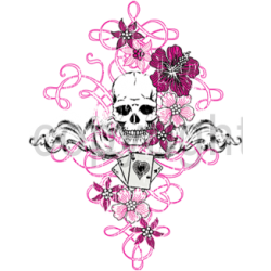 T shirt femme skull flowers