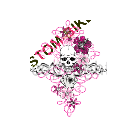 T shirt femme skull flowers