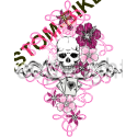 T shirt femme skull flowers