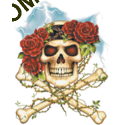 T shirt femme skull and roses.