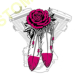 T shirt femme v twin & roses