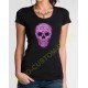 T shirt femme skull flowers