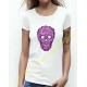 T shirt femme skull flowers