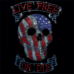 T shirt femme strass live free or die