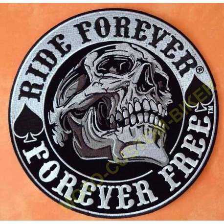 Patch écusson Biker Skull Ride Forever.