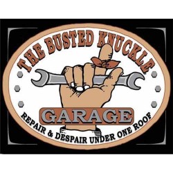 Plaque metal decorative busted knuckle
