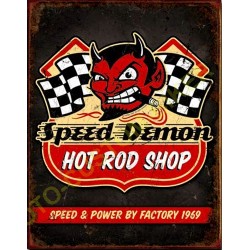 Plaque metal decorative hot rod shop