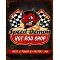 Plaque metal decorative hot rod shop