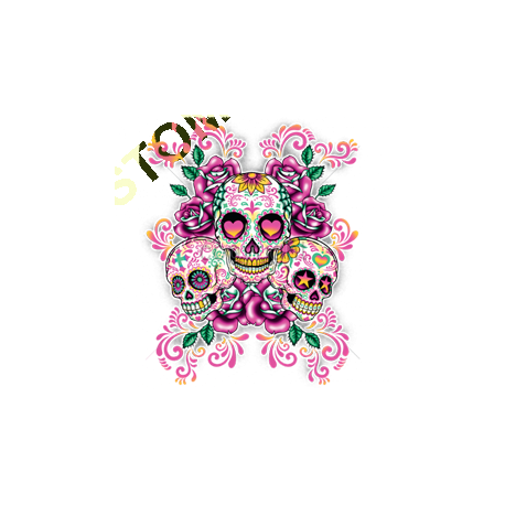 Sweat Femme three skulls fluo