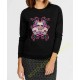 Sweat Femme three skulls fluo