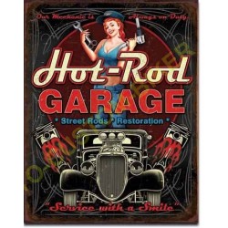 Plaque metal decorative hot rod garage piston