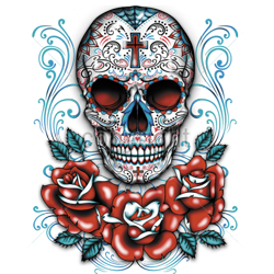 Sweat zippé Femme sugar skull cross