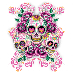 Sweat zippé Femme three skulls fluo