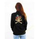 Sweat zippé Femme skull and roses