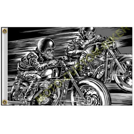 Drapeaux biker skull racers