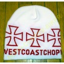 Bonnet biker west coast chopper blanc