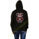 Sweat capuche zippé femme demonized skull