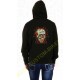 Sweat capuche zippé femme diamond skull