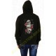 Sweat capuche zippé femme three skulls