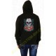 Sweat capuche zippé femme sugar skull cross