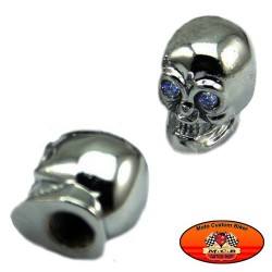 Bouchon de valve vélo Custom Skull Crâne Chrome