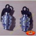 Bouchons de valves moto grenade chromés