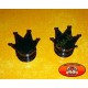 Bouchons de valves moto couronne argent