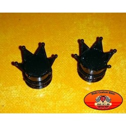 Bouchons de valves moto couronne noir