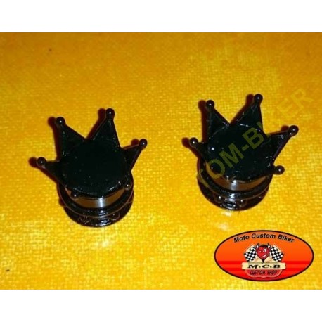 Bouchons de valves moto couronne argent