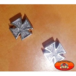 Bouchons de valves moto tête de mort yeux argent - Moto-Custom-Biker