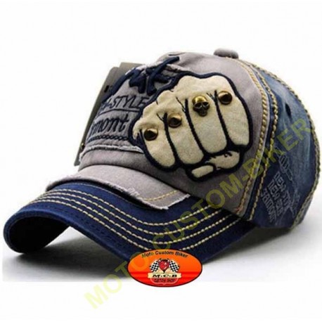 Casquette de Moto en Cuir pour Homme Biker