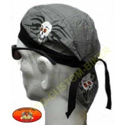 Zandana biker mode harley Skull Print on Grey