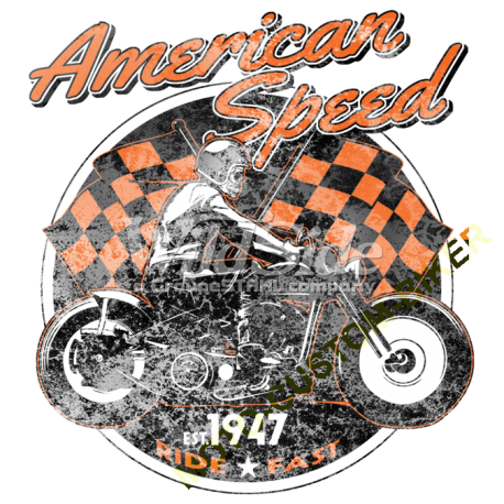 T shirt biker american speed