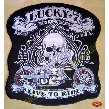 Patch, écusson lucky seven, grand format