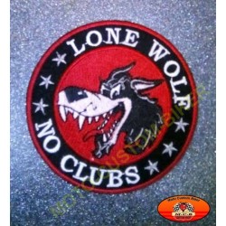 Patch, écusson lone wolf, no clubs, grand format