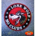 Patch, écusson lone wolf, no clubs, grand format