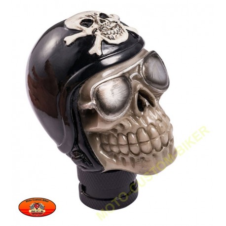 Pommeau de vitesses skull aviateur