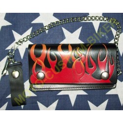Portefeuille cuir flamme