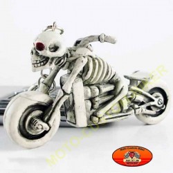 Porte cles skull biker