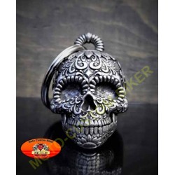 Clochette moto sugar skull