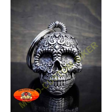 Clochette moto sugar skull