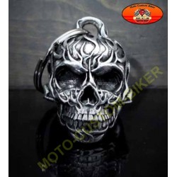 Clochette moto flaming skull