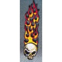 Patch, écusson long flaming skull