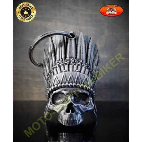 Clochette moto indian skull - Moto-Custom-Biker