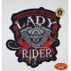 Patch, écusson freedom lady rider roses rouge